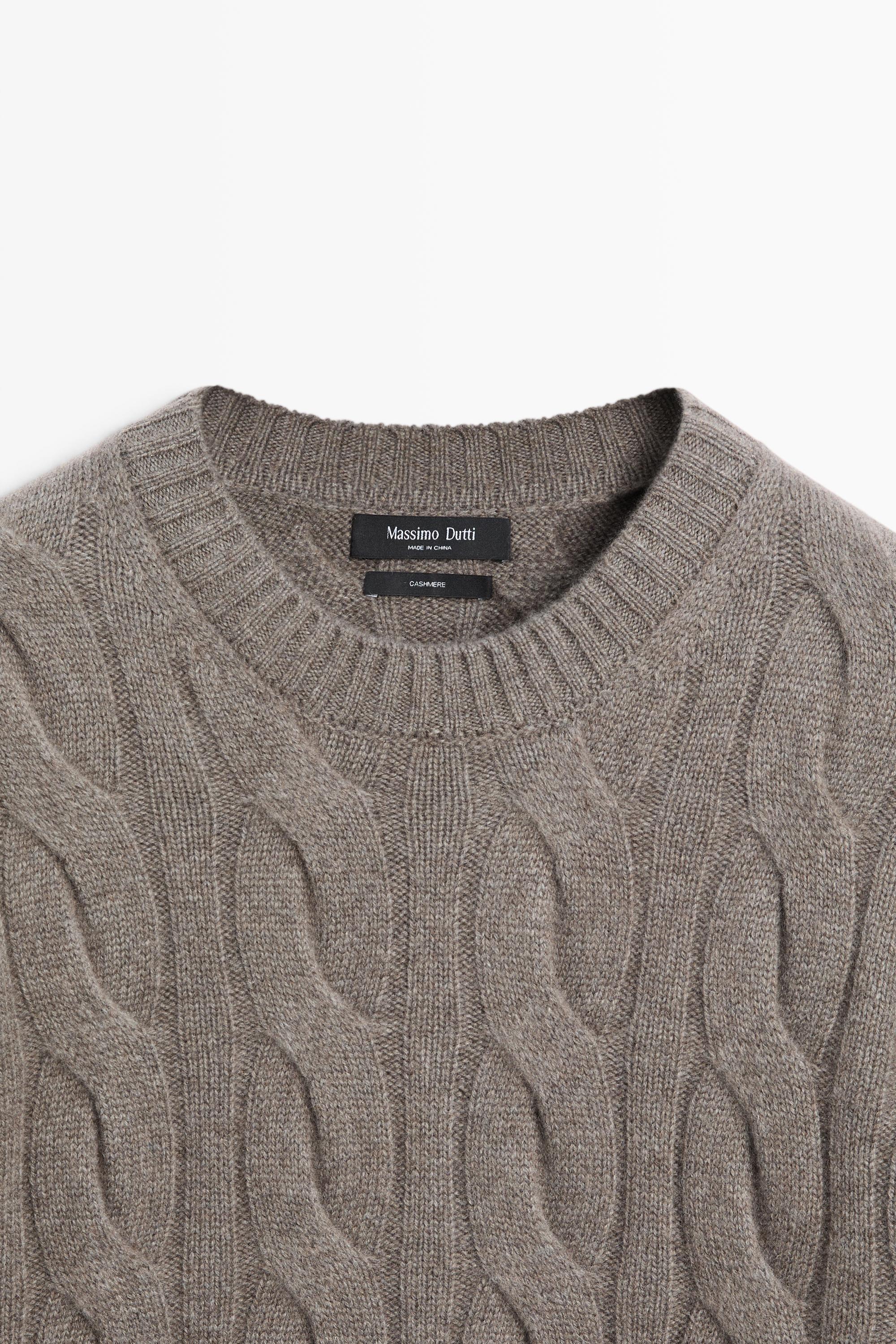 100% cashmere cable knit sweater
